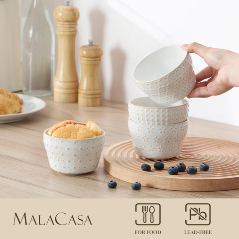 MALACASA Lydia microwave-safe ceramic bowl suitable for hot soups or cold desserts.