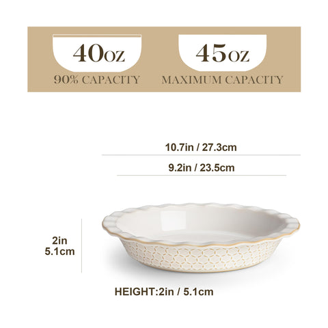 Close-up of fluted rim on Malacasa Lydia pie pan for a classic artisanal look.