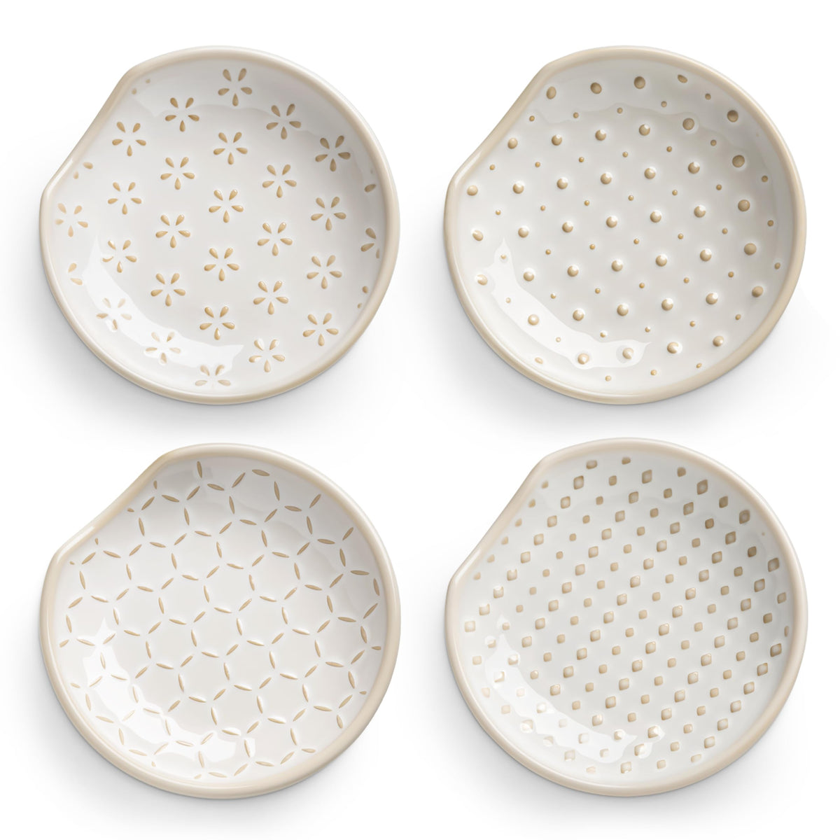 MALACASA LYDIA four pack spoon rests on a counter for tidy cooking.