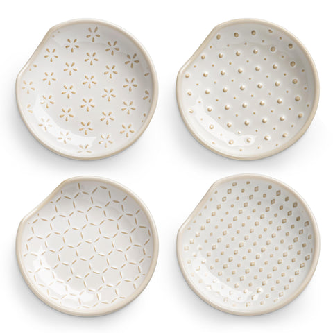 MALACASA LYDIA four pack spoon rests on a counter for tidy cooking.