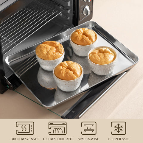 MALACASA Lydia stackable bowls help save space in compact kitchens.