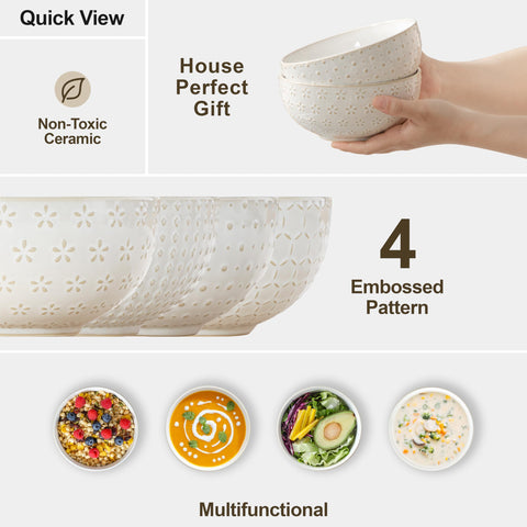 MALACASA Lydia stackable bowls save cabinet space.