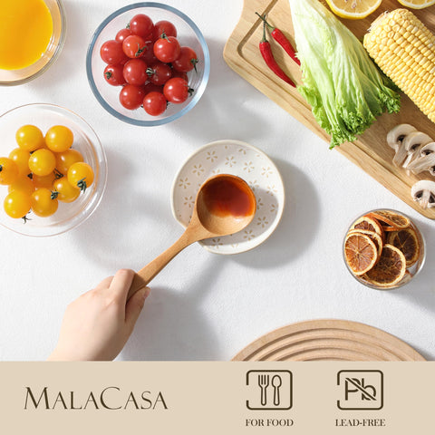 MALACASA Lydia stackable spoon rest saves counter space during cooking.