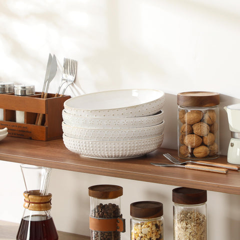MALACASA LYDIA white ceramic finish complements meals