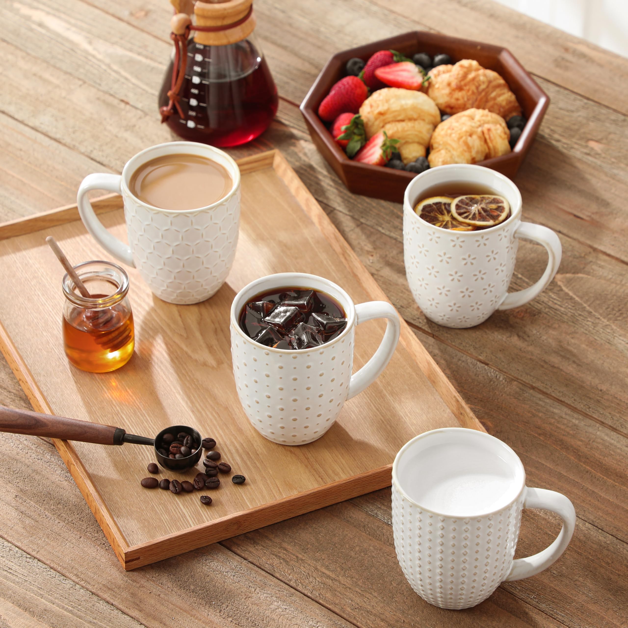 MALACASA Lydia white gloss finish mug adds clean, versatile style to any kitchen.