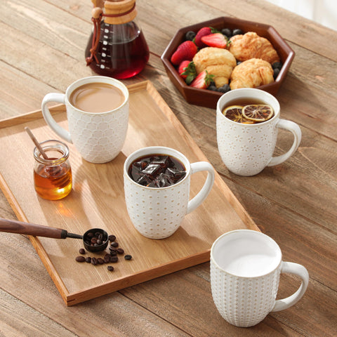 MALACASA Lydia white gloss finish mug adds clean, versatile style to any kitchen.