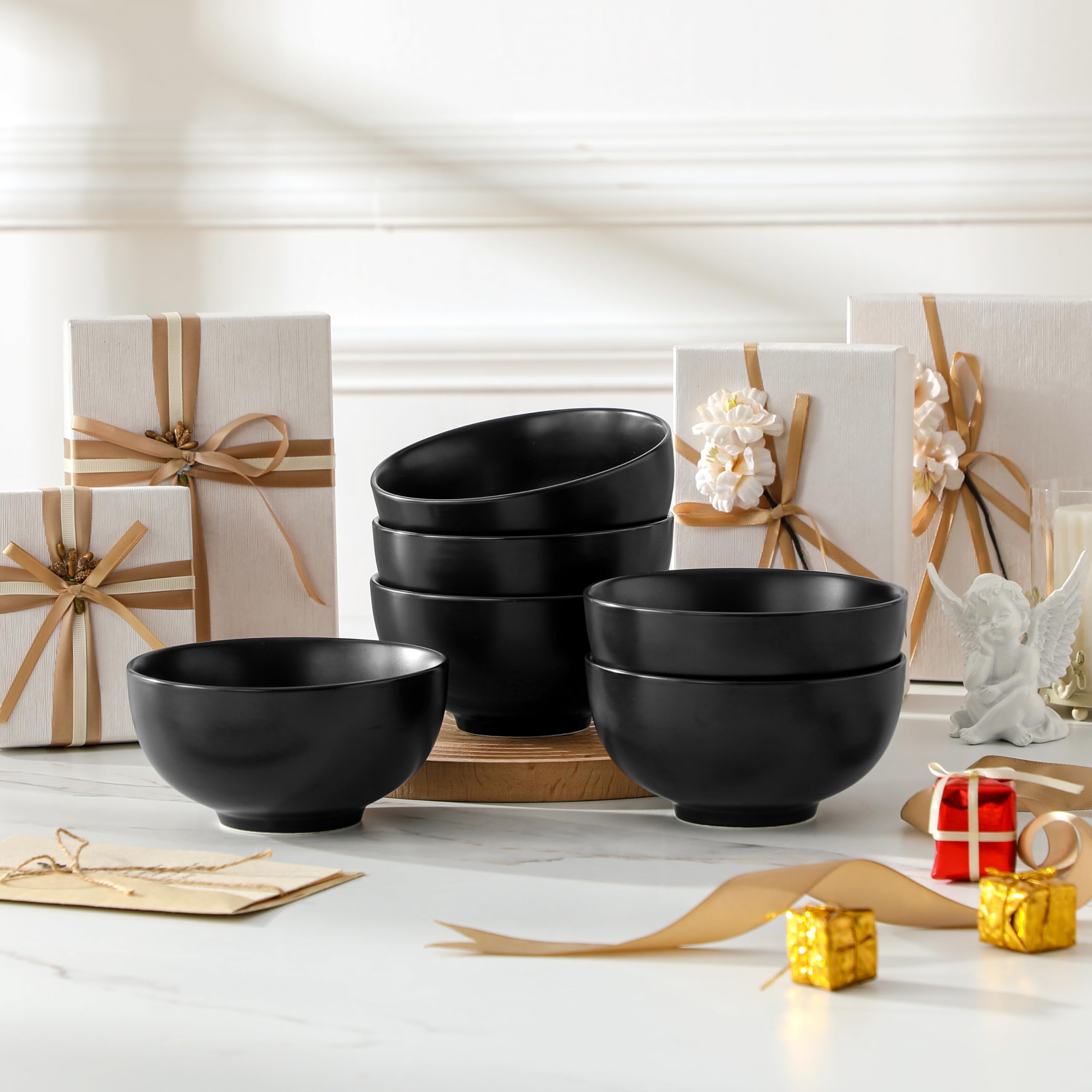 MALACASA microwave and dishwasher safe bowls ready for use
