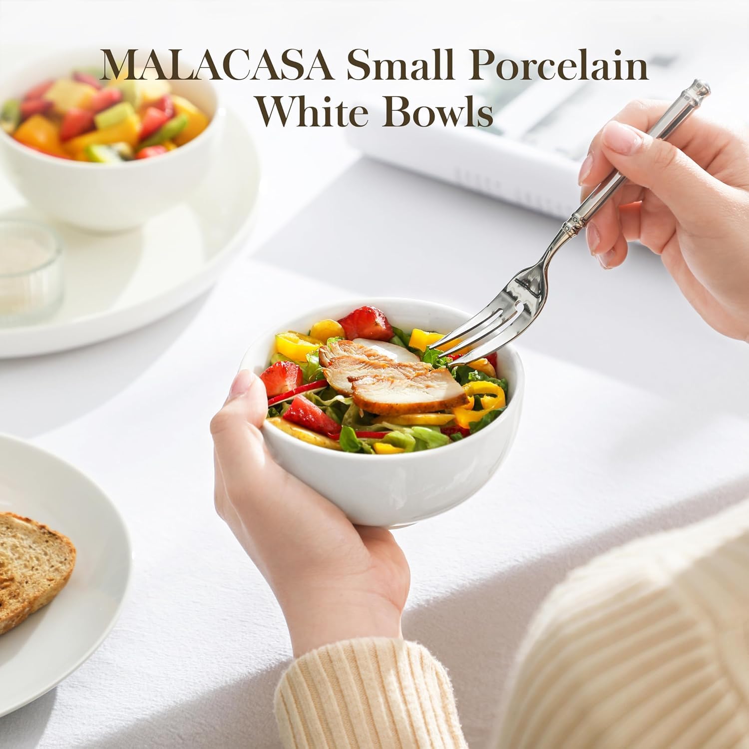 MALACASA microwave-safe bowls for quick heating and convenient meal prep.