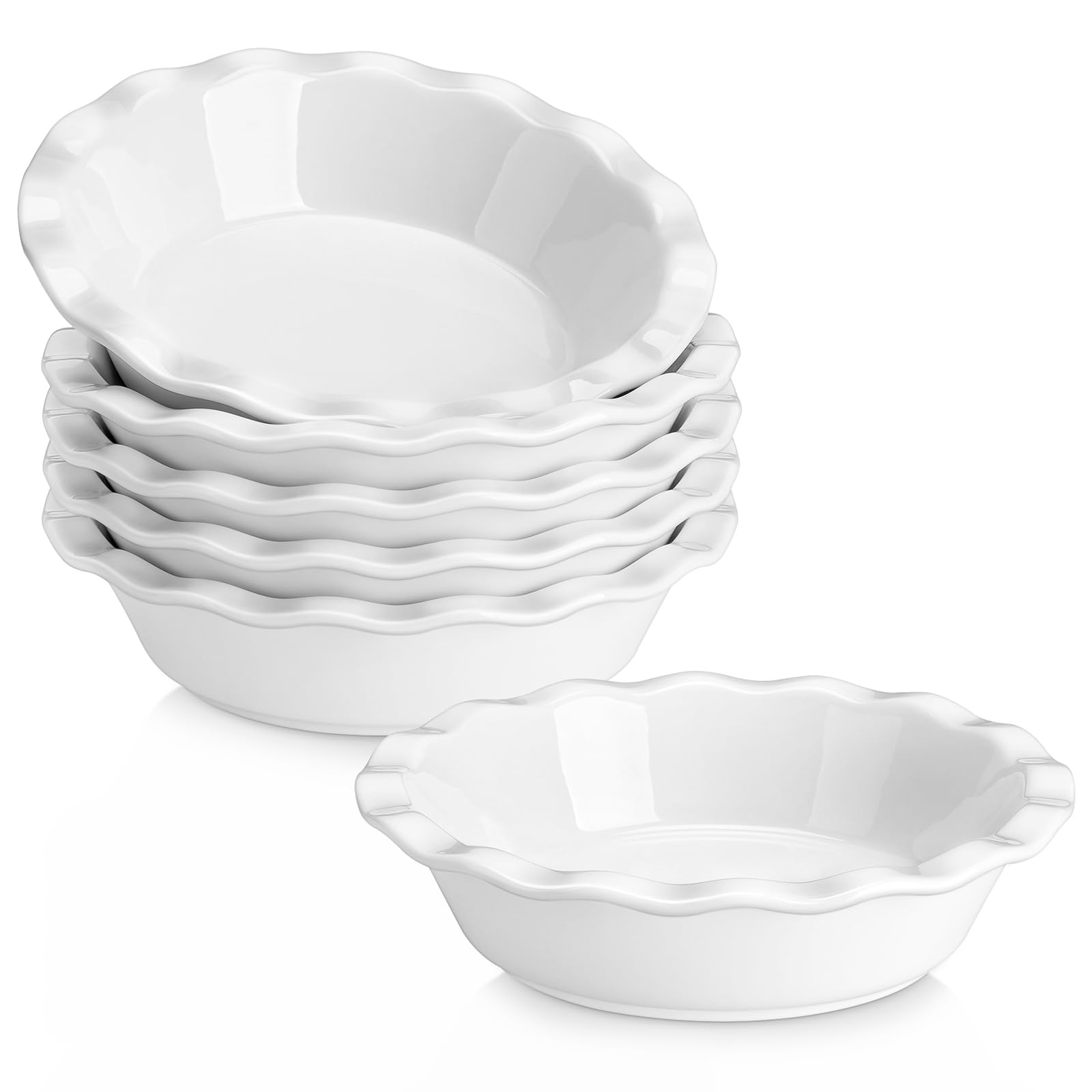 MALACASA mini pie pan with a ruffled edge for elegant single servings.
