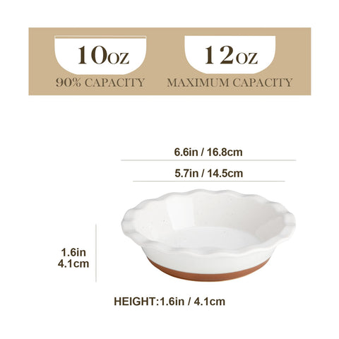 MALACASA 6-inch mini pie pan with ruffled edge for elegant baking crusts