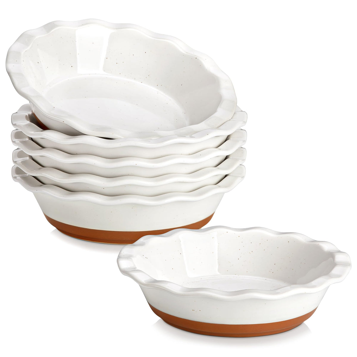 MALACASA mini pie pans set of six stacked for compact storage and organization