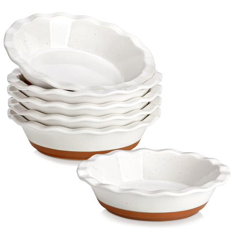 MALACASA mini pie pans set of six stacked for compact storage and organization