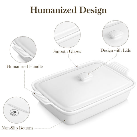 MALACASA oven and microwave safe bakeware for dinners and reheat