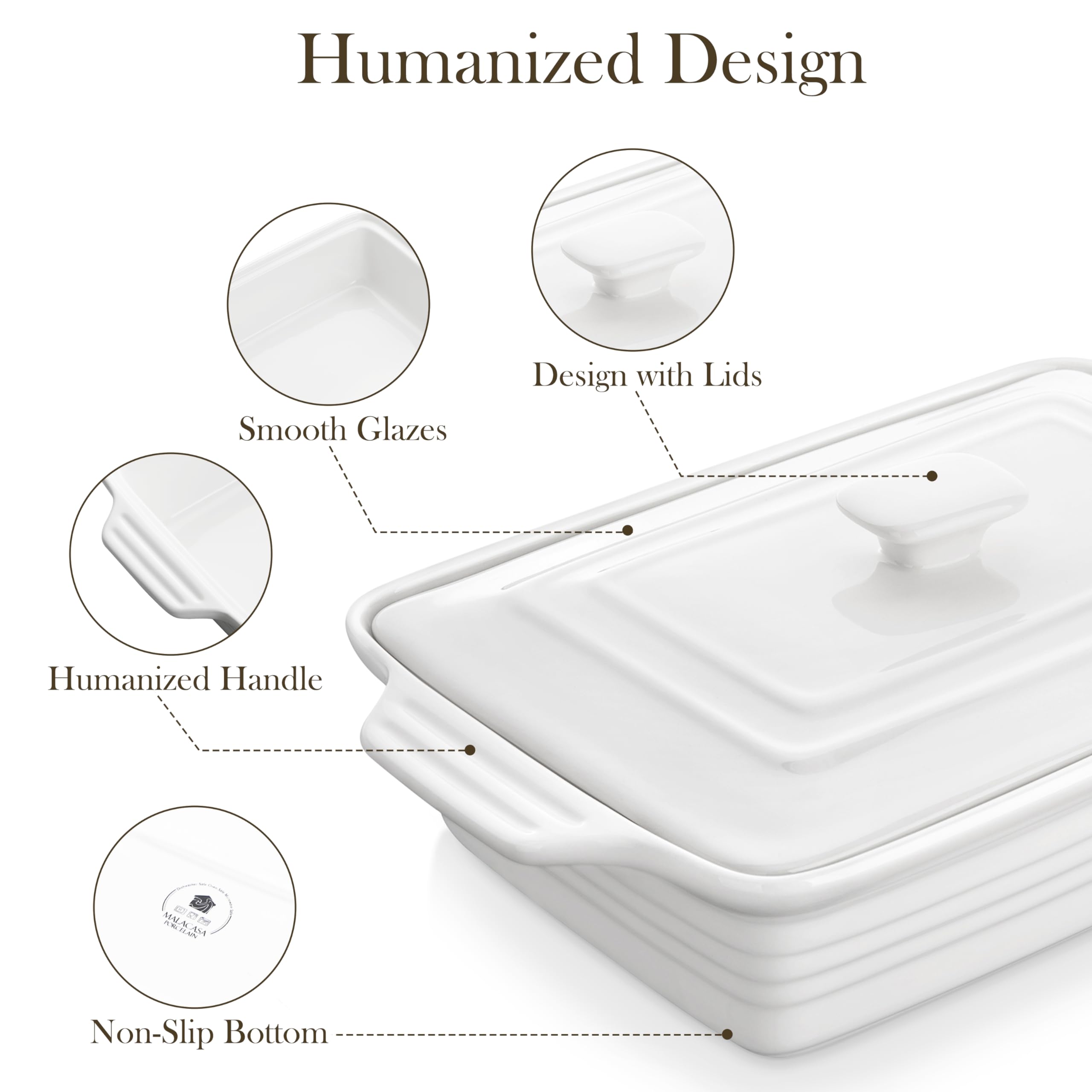 MALACASA oven-safe bakeware ensures even heating for meals