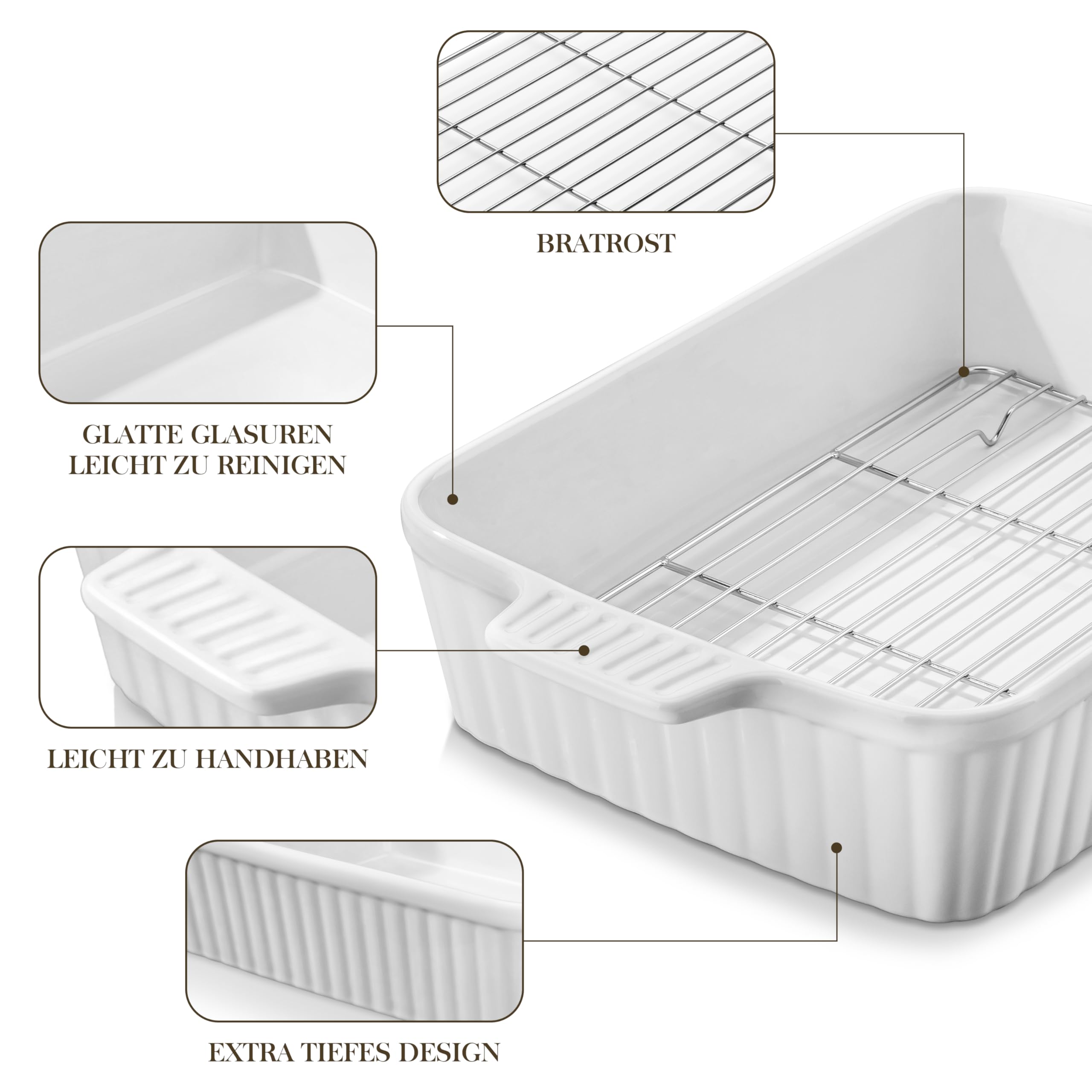 MALACASA oven-safe microwave-safe ceramic dish for versatile cooking.
