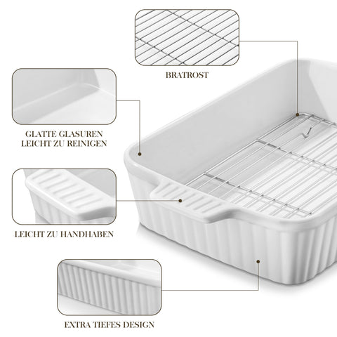 MALACASA oven-safe microwave-safe ceramic dish for versatile cooking.