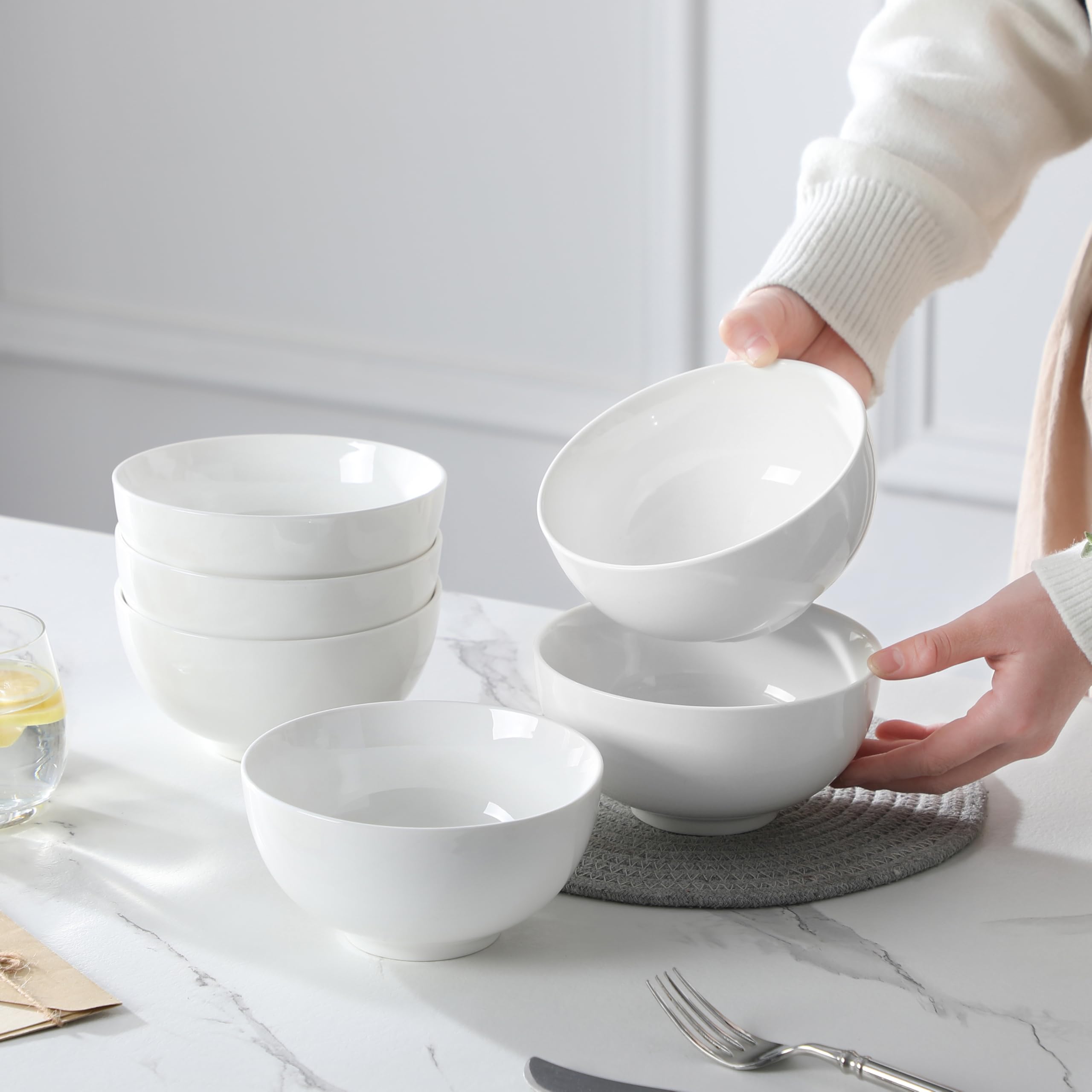 MALACASA oven-safe porcelain bowls, versatile for baking and serving.