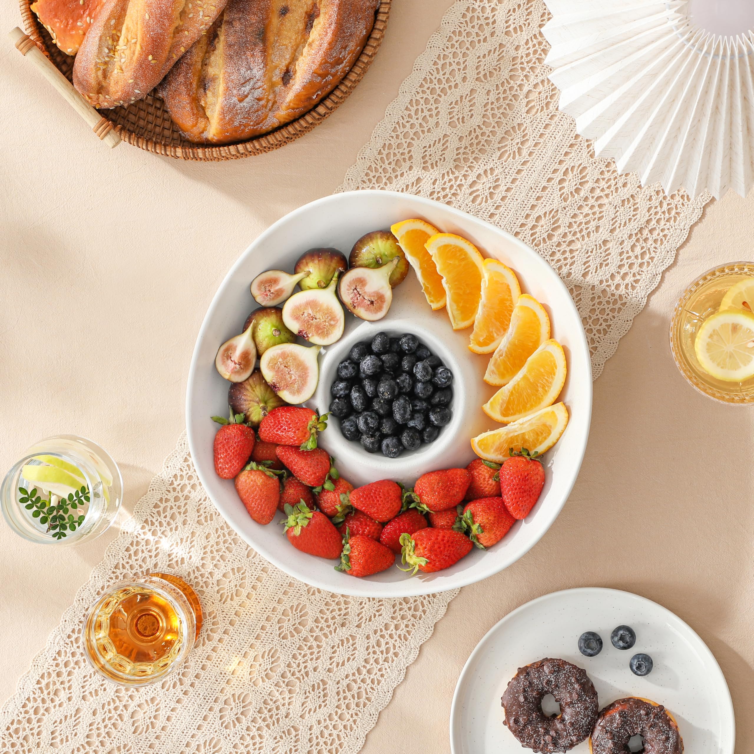 MALACASA versatile party platter ideal for snacks, salads, and fruits