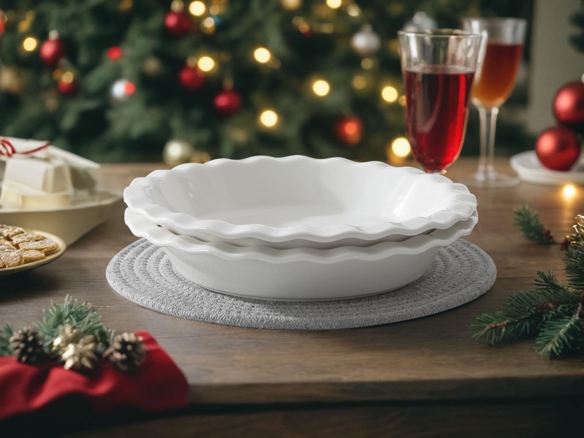 MALACASA set of 2 pie pans is oven-safe and easy to release