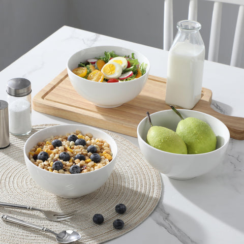 MALACASA porcelain bowls for salads and fruit, stylish on any table.