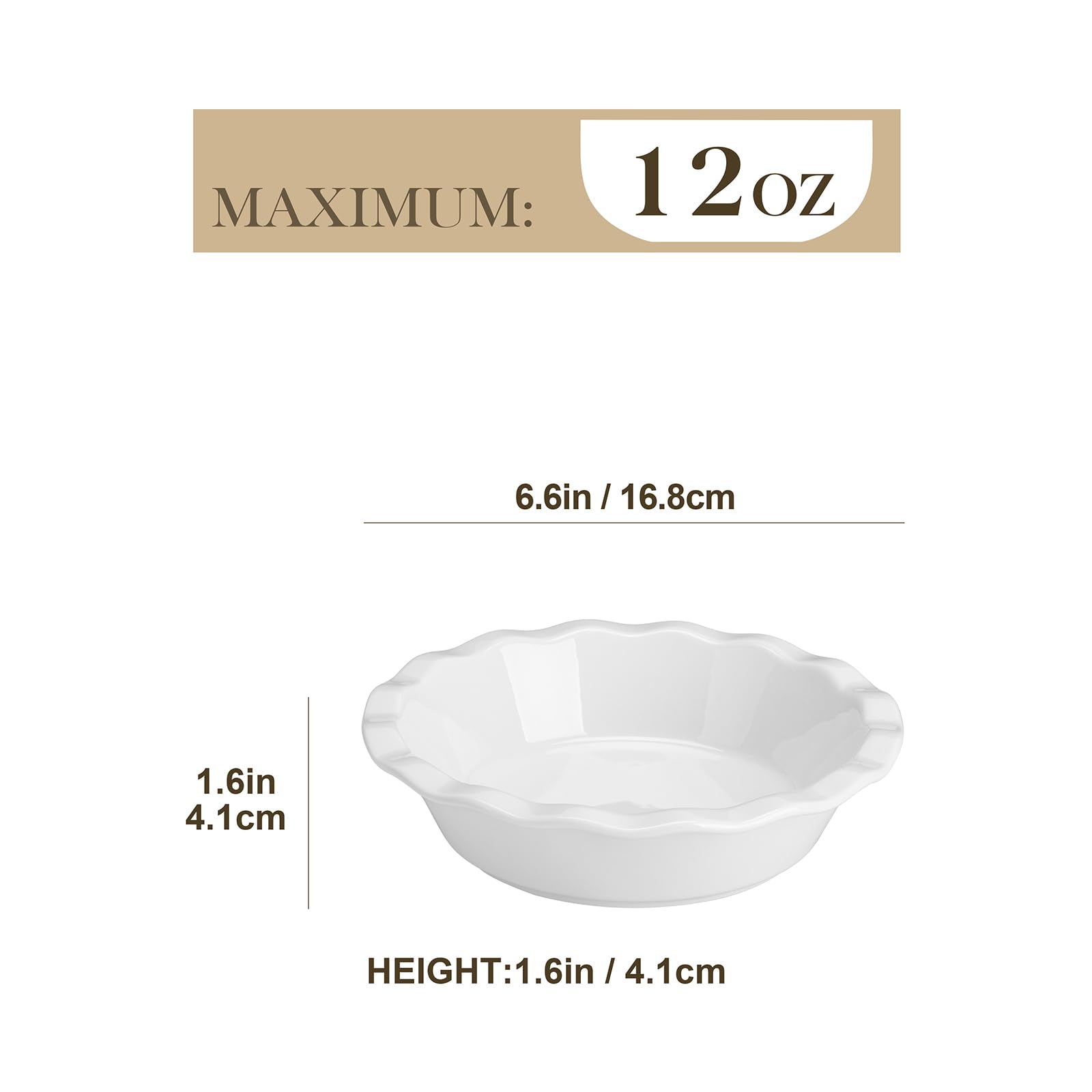 MALACASA porcelain mini pie dish with a clean glaze for everyday baking.