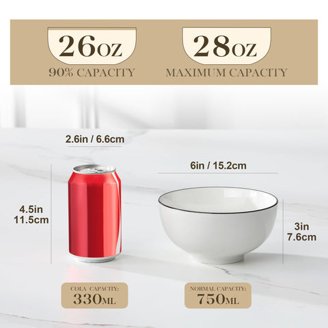 MALACASA porcelain smooth-glaze bowls showcase a clean look for everyday meals.
