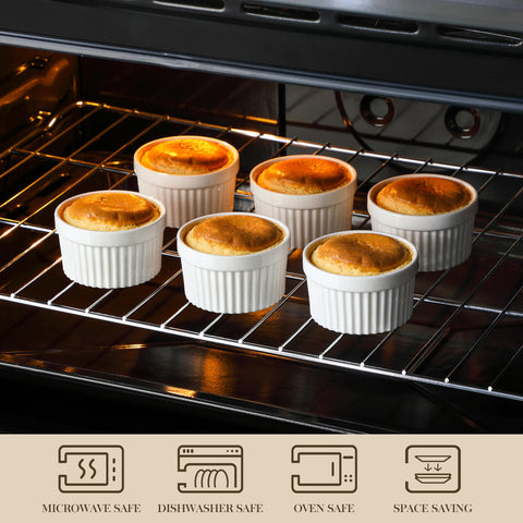 MALACASA ramekins with dishwasher-safe finish for quick cleanup.