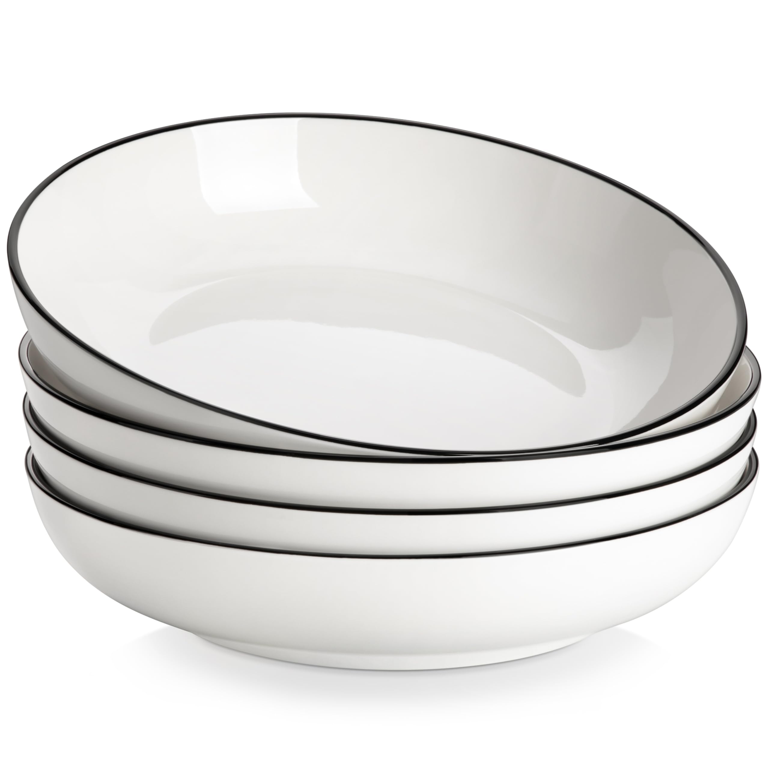 MALACASA 10-inch pasta bowls with 56 oz capacity for hearty servings.