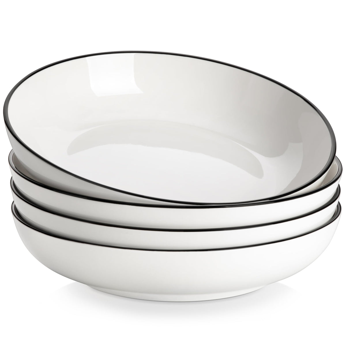 MALACASA 10-inch pasta bowls with 56 oz capacity for hearty servings.
