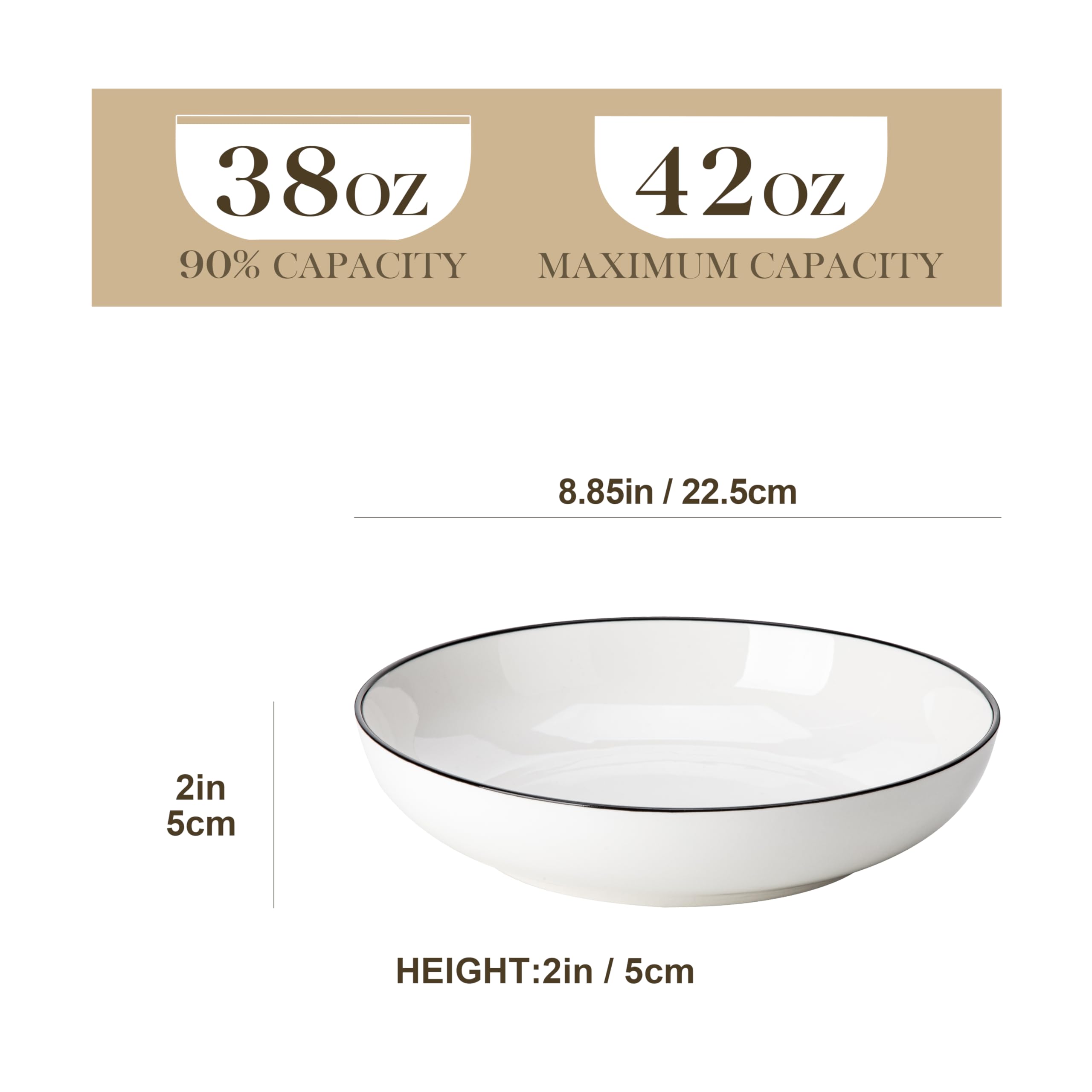 MALACASA 42 oz serving bowls close-up showing large capacity