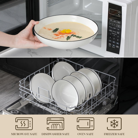 MALACASA wide shallow design prevents spills during meals