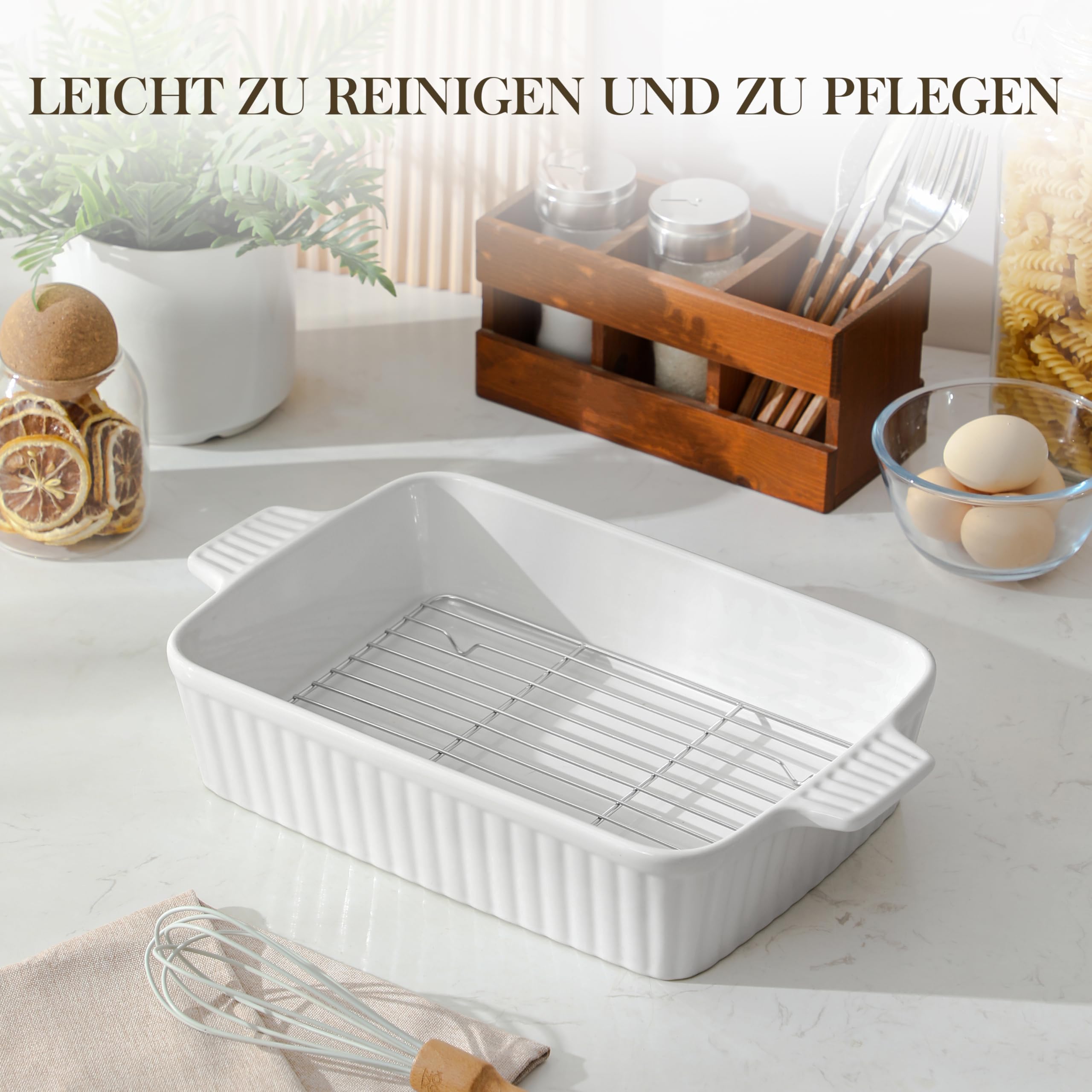MALACASA serve-ready bakeware ideal for table presentation.
