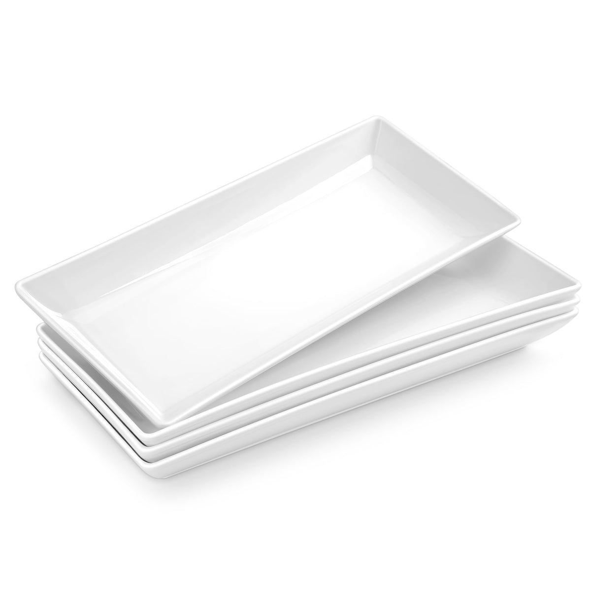 MALACASA serving platter rectangle set 4 in white for elegant presentation.
