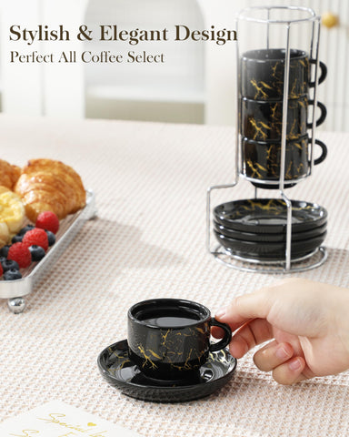 MALACASA silver metal stand showcasing compact, cafe-worthy presentation.