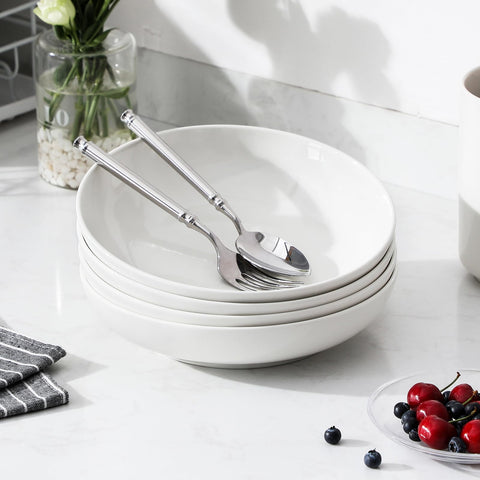 MALACASA minimal white tableware bowls add timeless elegance to any setting.