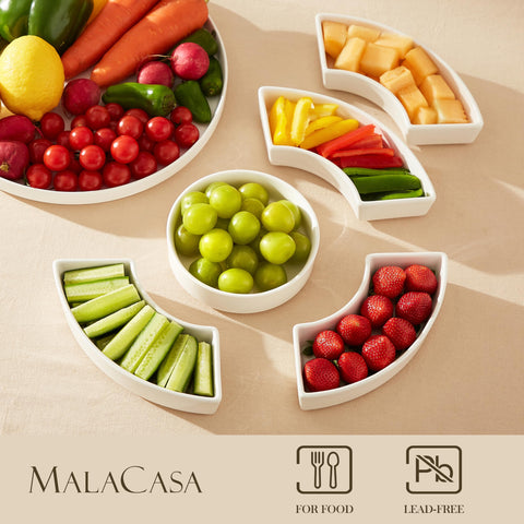 MALACASA serving dish with compartments for easy sharing of bites.