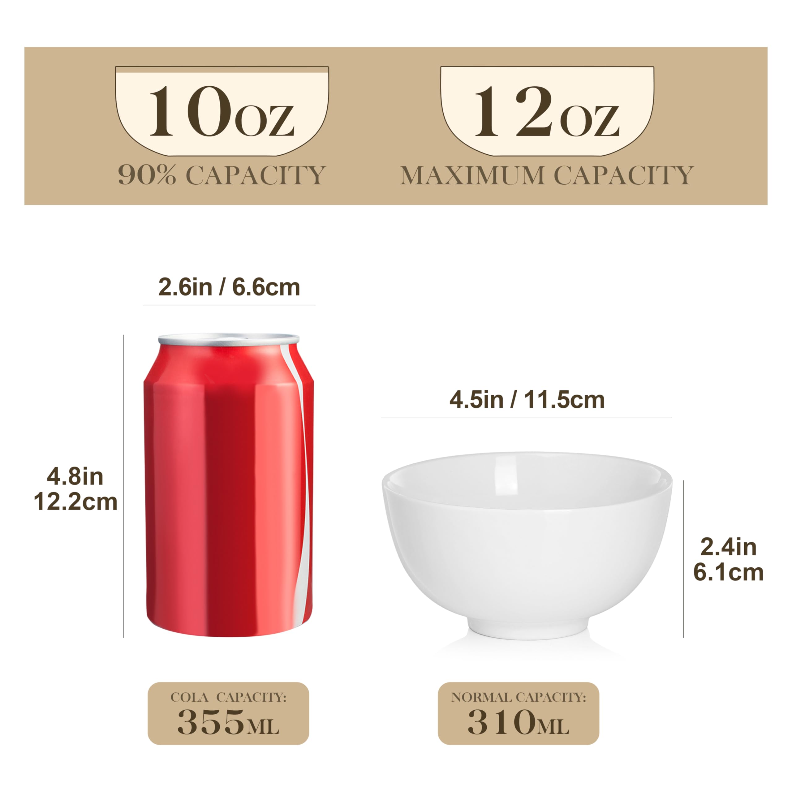 MALACASA small white bowls set of 8, ideal for side dishes and snacks.