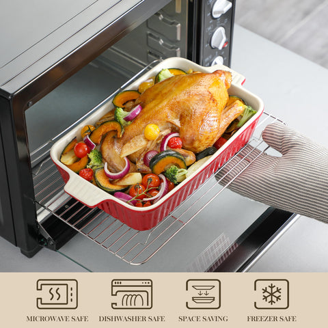 MALACASA bakeware with smooth glaze that cleans easily