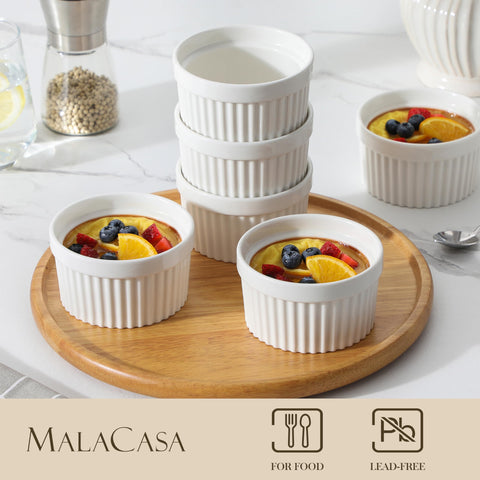 MALACASA soufflé dishes in porcelain ensure even cooking.