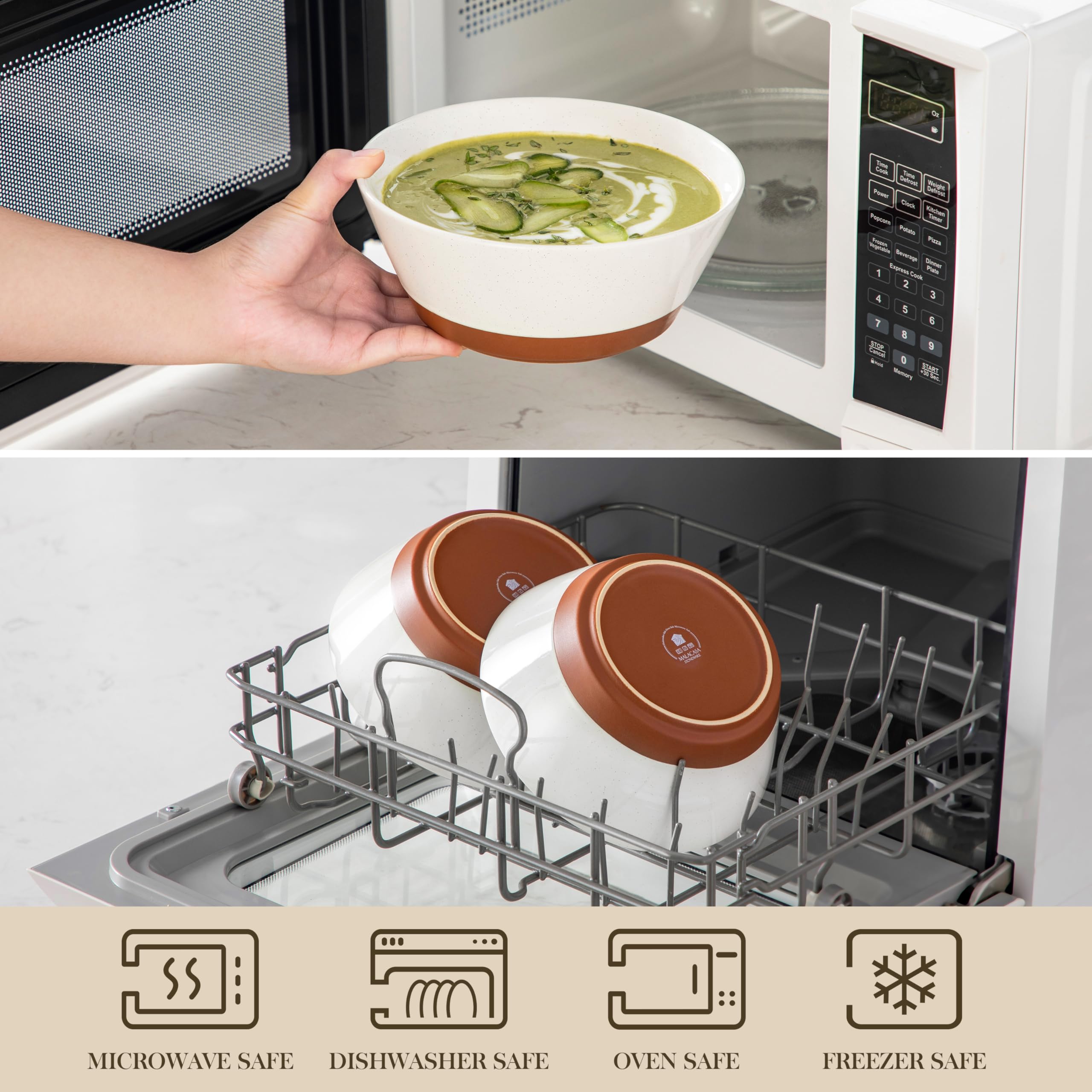 Malacasa 35oz ramen bowl ready for hot broth and hearty meals.