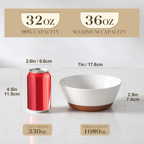 Malacasa soup bowls stacked neatly, saving cabinet space and simplifying storage.