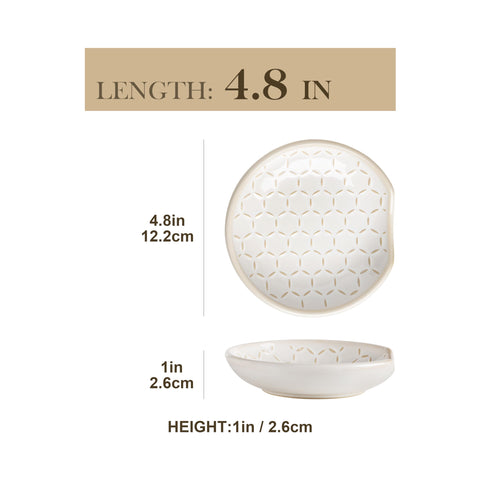 MALACASA LYDIA ceramic spoon rest with pattern adds subtle style to counters