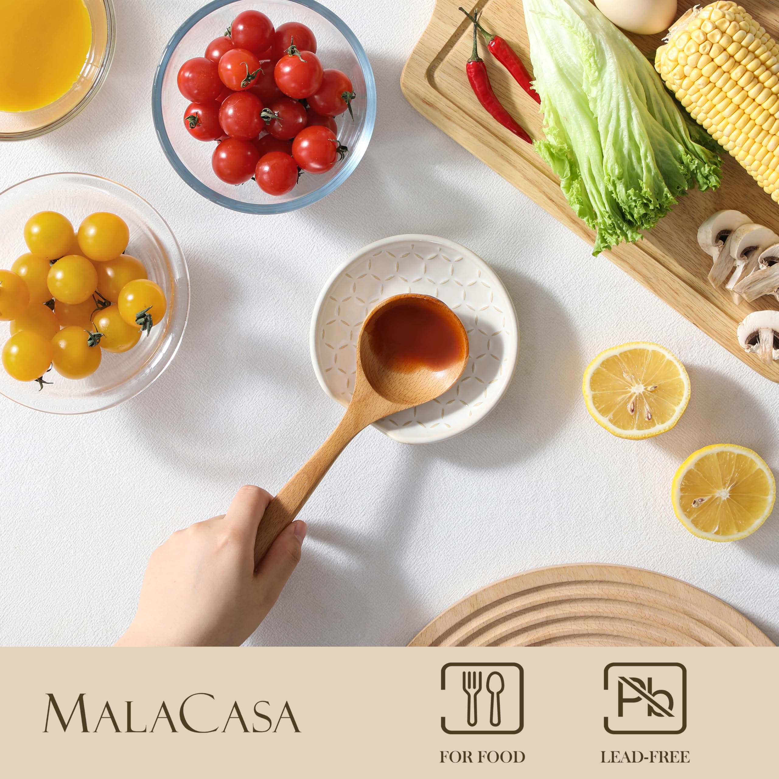 MALACASA LYDIA heat-resistant spoon rest protects surfaces during cooking