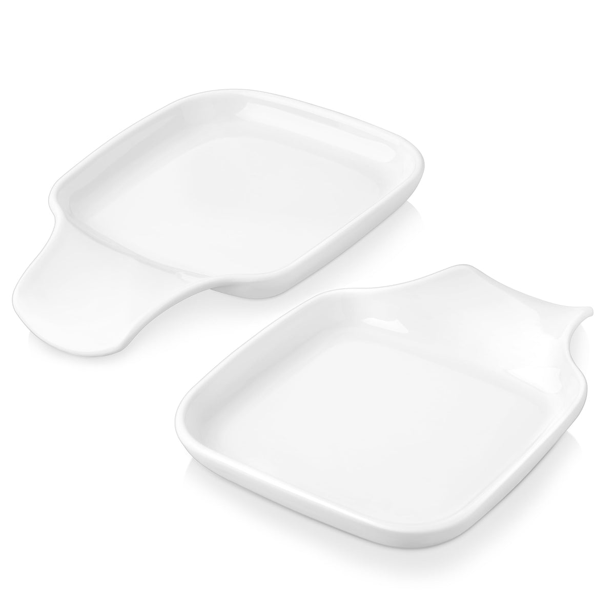 MALACASA ivory white spoon rest on counter keeps utensils organized.