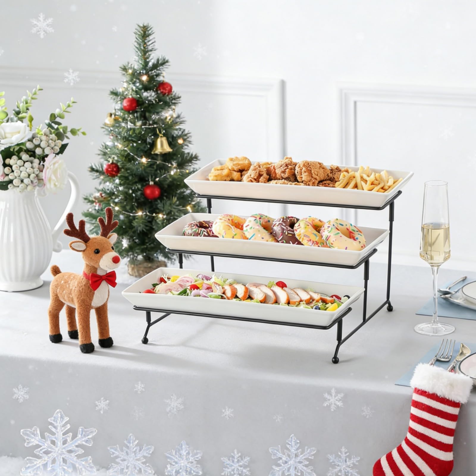 MALACASA stackable design minimizes storage space after events.