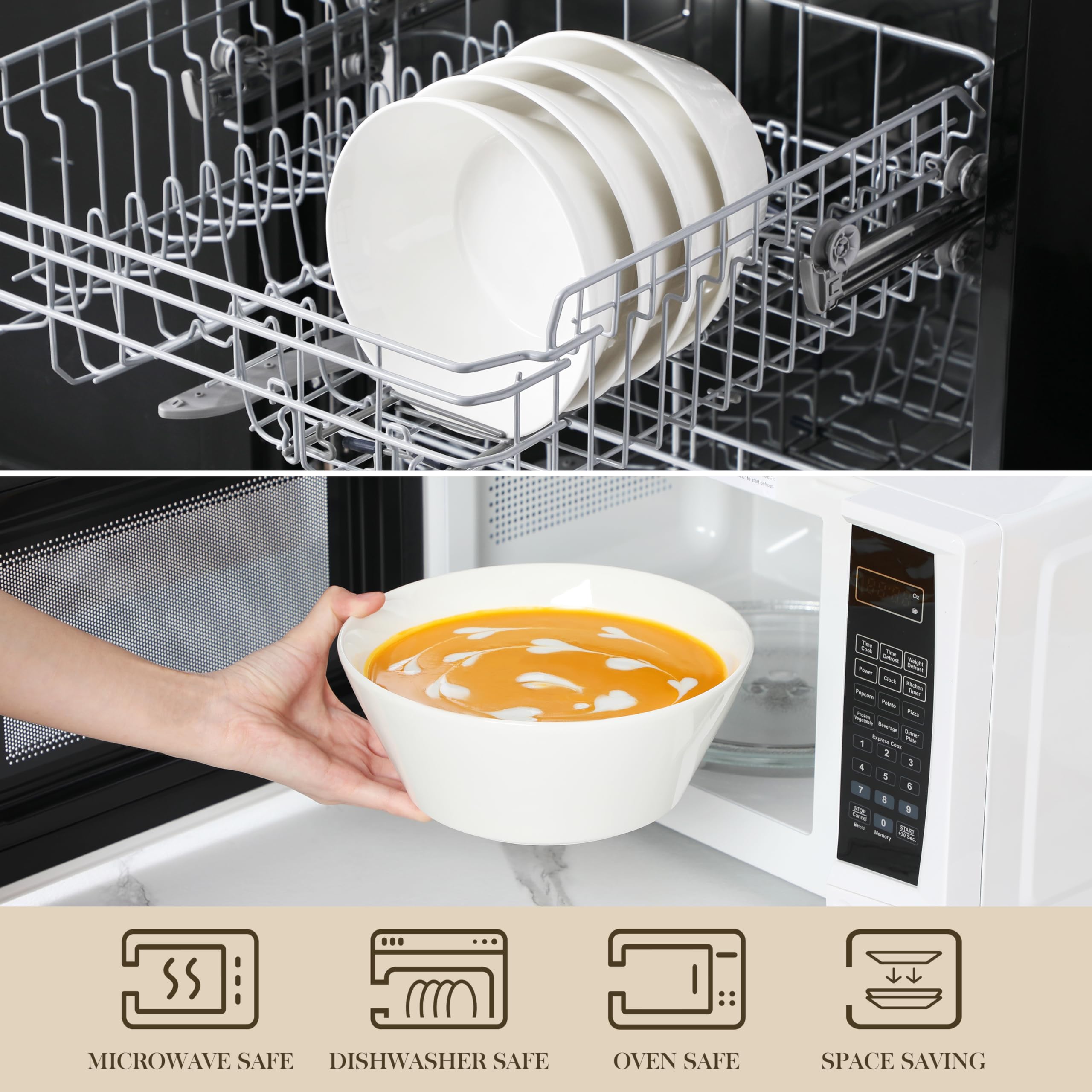 Malacasa stackable serving bowls save cabinet space