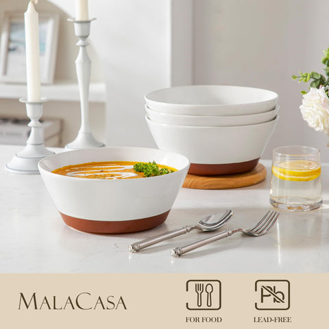 MALACASA stoneware bowls are microwave and dishwasher safe