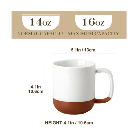 MALACASA Tara 16oz mug in two-tone glaze for larger servings.