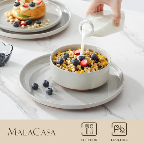 MALACASA Tara 26 oz cereal bowl keeps warmth and supports portions