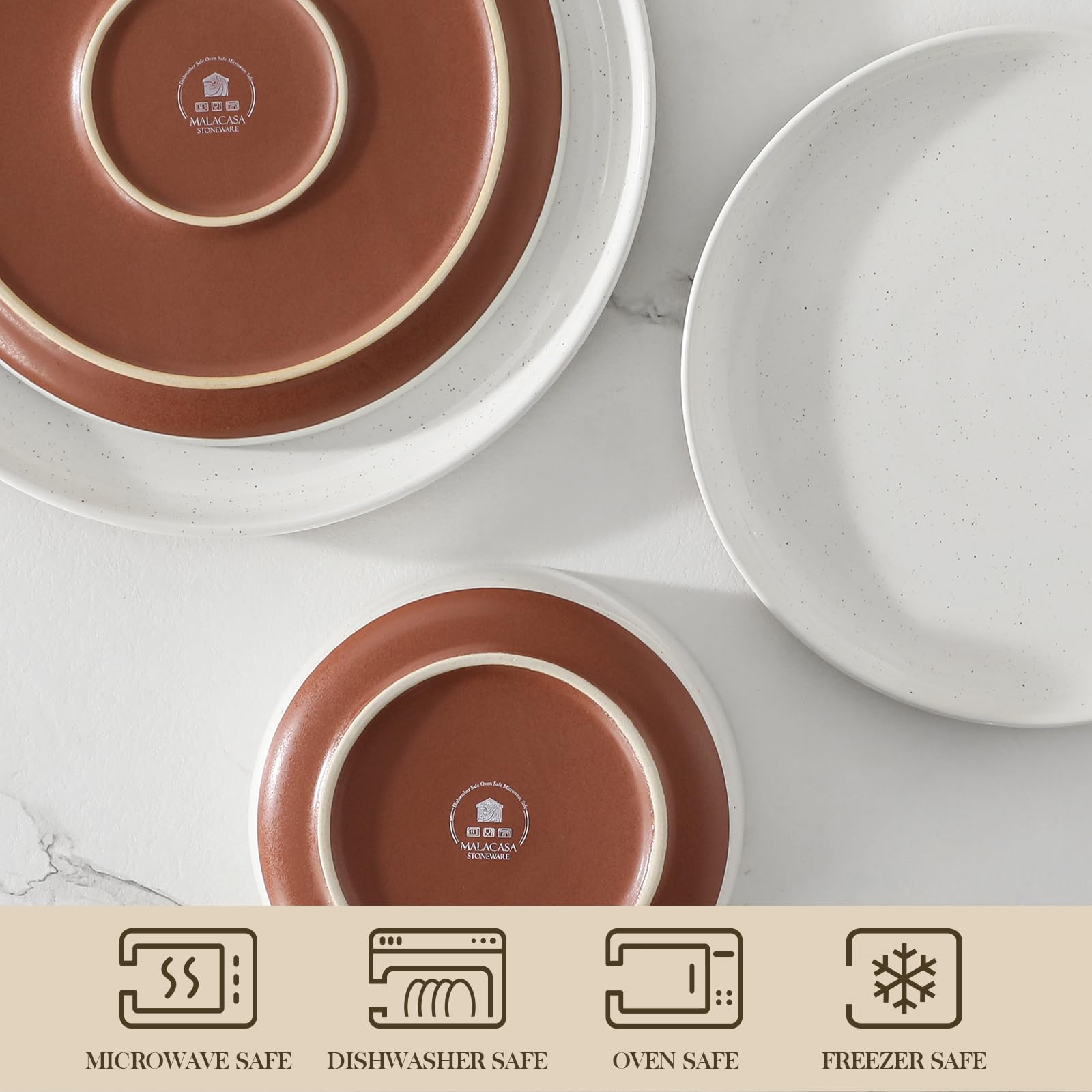 MALACASA Tara cereal bowls close-up, generous capacity for cereals or soups.